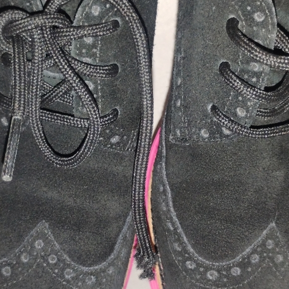 Cole Haan Lunargrand Women's Blue Suede Wingtip Pink Soles Shoes Size 8 D38899 - Picture 13 of 14